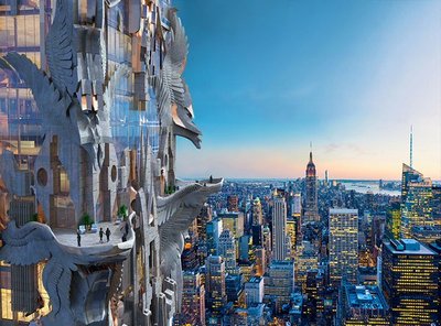 Для Манхэттена спроектировали причудливый небоскреб с огромными крыльями 